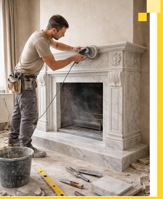 Изготовление и установка мраморных каминов в Алейске под ключ