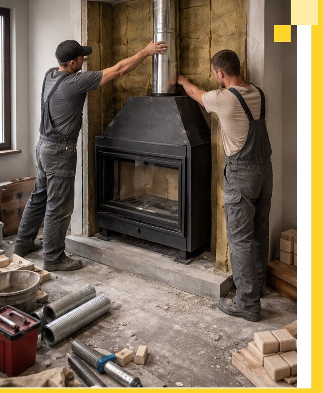 Изготовление и монтаж закрытых каминов в Алейске под ключ