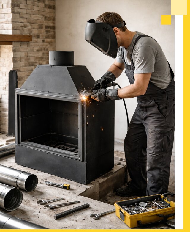 Продажа и установка металлических каминов в Алейске под ключ