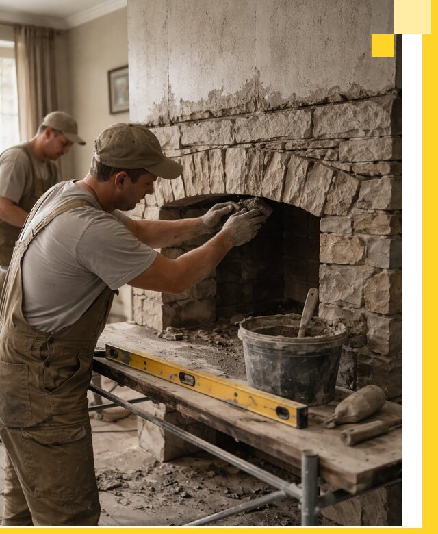 Изготовление каминов под ключ в Алейске, монтаж и отделка