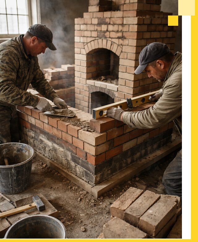 Изготовление и монтаж печей и каминов из кирпича в Алейске