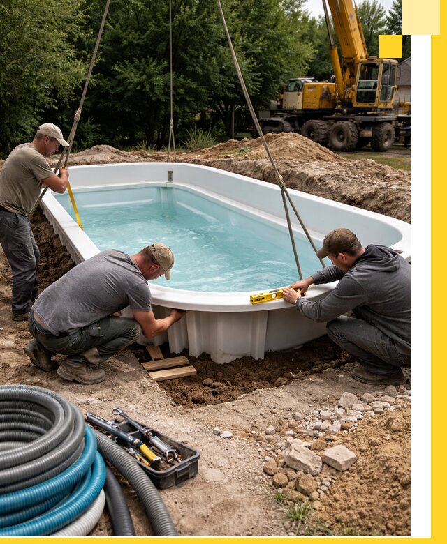 Установка и монтаж композитных бассейнов под ключ в Алейске