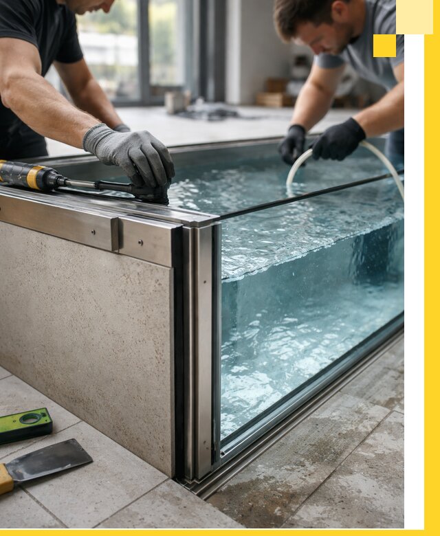 Проектирование и монтаж стеклянных бассейнов в Алейске