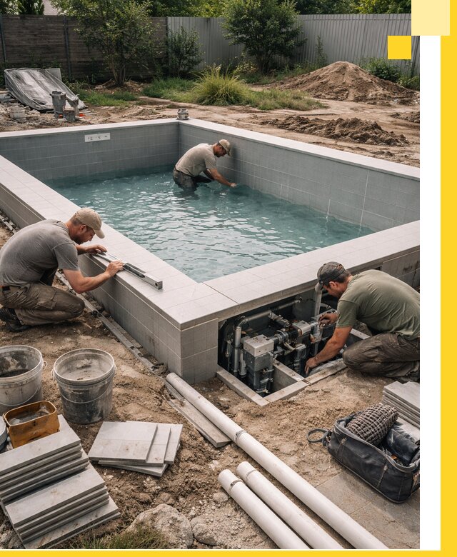 Строительство и монтаж бассейнов для дачи под ключ в Алейске