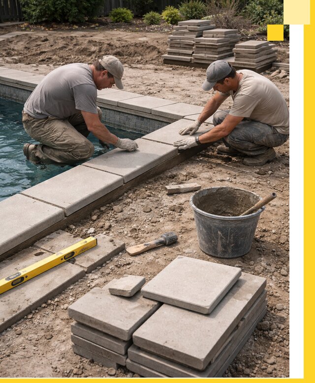 Установка и изготовление копингового камня для бассейнов в Алейске