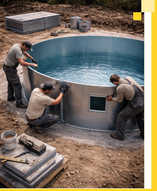 Круглые бассейны под ключ в Алейске проектирование и монтаж