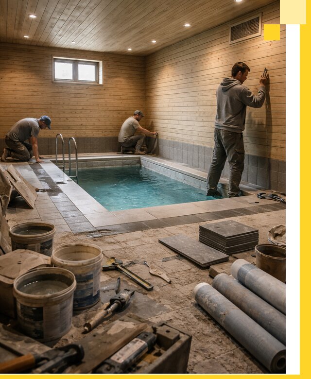 Строительство бани с бассейном и сауной под ключ в Алейске