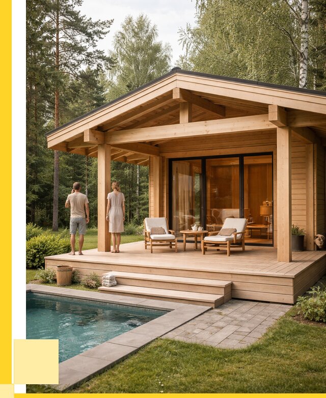 Бани с террасой под ключ в Алейске от 618660 р. | ЭриданЛук