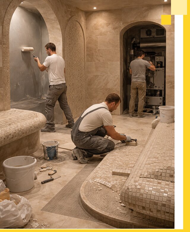 Строительство бани с хамамом и бассейном под ключ в Алейске