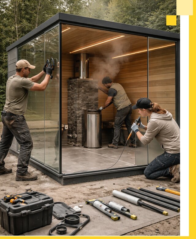 Проектирование и строительство стеклянных бань в Алейске