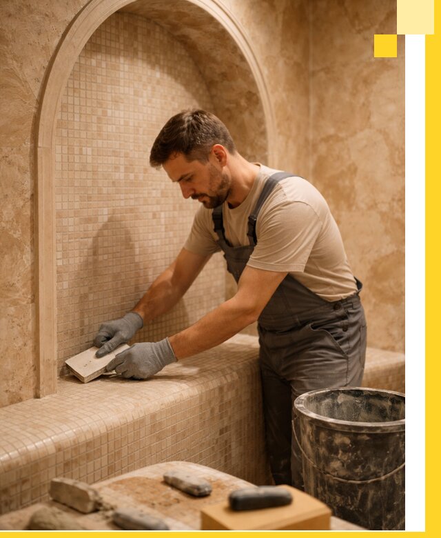 Профессиональная отделка хамамов с мозаикой под ключ в Алейске