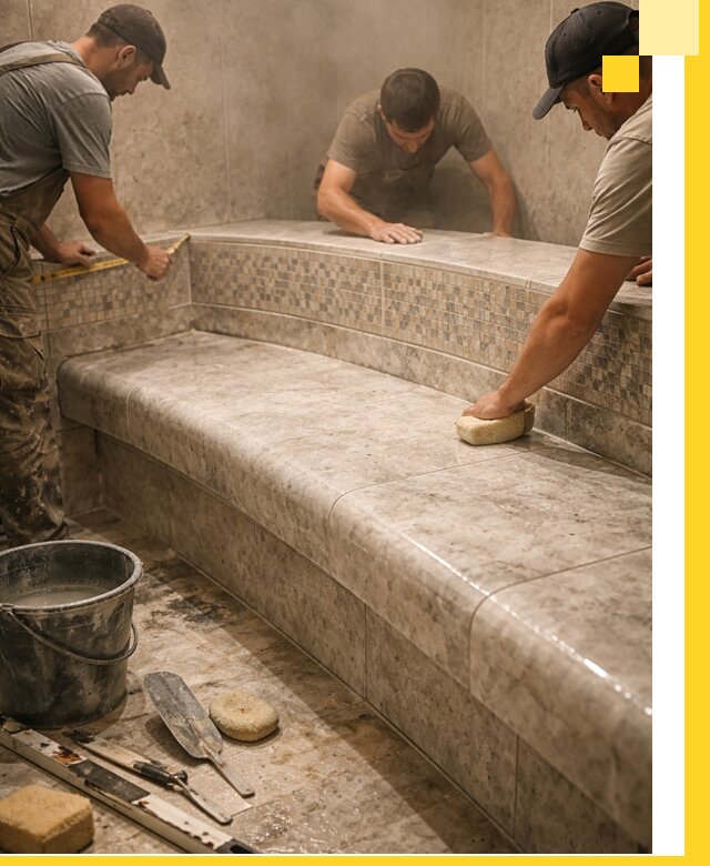 Изготовление и установка сидений для хамама в Алейске